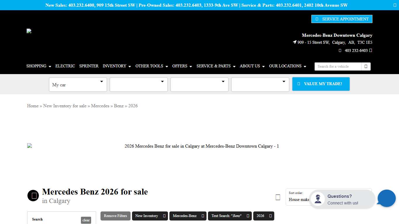 2026 Mercedes Benz for sale in Calgary Mercedes-Benz Downtown Calgary