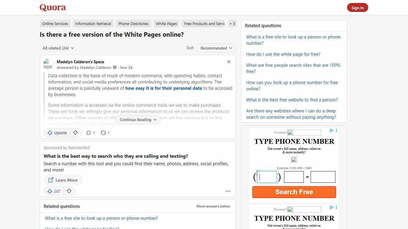 Is there a free version of the White Pages online? - Quora